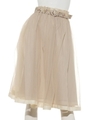 【F i.n.t】フラワー刺繍ベルトチュールスカート/L/BEIGE