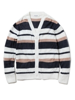 【GELATO PIQUE HOMME】'ミルクスムーズィー'スムーズィー'ボーダーカーディガン/NVY
