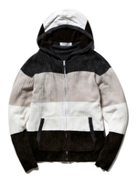 【GELATO PIQUE HOMME】'極薄スムーズィー'ワッフルブロックボーダーパーカー/KKI