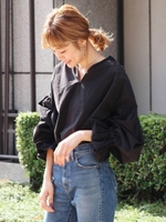 【La】スリーブボリュームブラウス/BLK