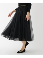 【Lサイズあり】チュールスカート/ブラック(019)