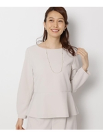 【My style is...掲載】【セレモニー・入卒】【34(SS)、42(LL)WEB限定サイズ】キャリーマンペプラムブラウス/ライトベージュ(051)