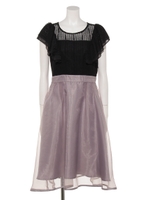 【Rewde】オーガンジー配色ドレス（9R04-SB884）/ラベンダー