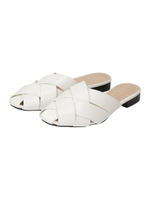 【Rewde】編み込みフラットミュール（0R18-PA02）/シロ