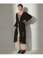 【Settimissimo】ボイルサイドスリットルーズガウン/ブラック(027)