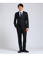 【Sサイズ〜】シャドーオルタネイトストライプスーツセットアップ Fabric by MIYUKI KEORI/ブラック(319)