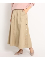 【Sサイズあり・洗える】コットンカツラギスカート/ベージュ(052)