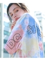 【WEB限定】DC/ディーシー別注ビックシルエットタイダイバックプリントTEE/ユニセックスでオススメ！！/レッド(160)
