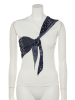 【WEB限定】スカーフドッキングニット/ホワイト