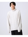 【WEB限定】ビッグビッグケーブルニット（洗える）/オフホワイト(003)