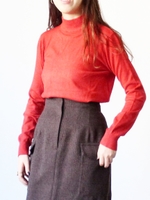 【WEB限定】ボトルネックインナーニット/アカ