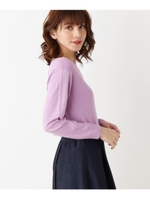 【WEB限定サイズあり】洗えるアンチピリングVネックプルオーバーニット/ライトパープル(081)