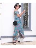 【anap mimpi】 オリエンタルフラワーシャーリングマキシワンピース/ミント(041)