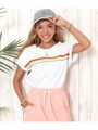 【anap mimpi】 レインボーラインショートTシャツ/ホワイト(001)