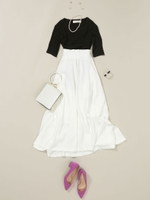 【nano・universe×HINANO YOSHIKAWA】フロントギャザースカート/ホワイト