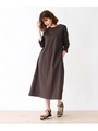 【エコ】マスタリースムースフレアーワンピース/ダークブラウン(043)