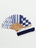 【カヤ】和の香り 紳士用紙扇子 袋付き/その他4