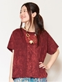 【チャイハネ】yul アシッドウォッシュTシャツ/ワイン