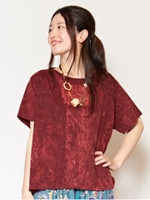 【チャイハネ】yul アシッドウォッシュTシャツ/ワイン