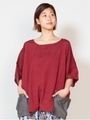 【チャイハネ】ネパールコットン アナンダトップス（ユニセックス）/レッド