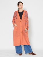 【チャイハネ】夜空の星柄ニットカーディガン/オレンジ