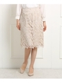 【ママスーツ/入学式　スーツ/卒業式　スーツ】【洗える】スプリングレーススカート/ベージュ(852)
