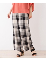 【リネンブレンド・ミント加工】麻らくパンツ/ブラック(219)