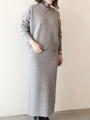 【レイヤード】セットニットワンピース/GREY
