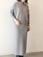 【レイヤード】セットニットワンピース/GREY