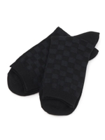 【抗菌/防臭】ビジカシ格子柄ソックス/ブラック(019)