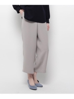 【手洗い可】クロップドワイドパンツ/ライトベージュ(051)