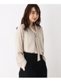 【洗える・42(LL)WEB限定サイズ】ボウタイ２WAYプルブラウス/ライトベージュ(151)