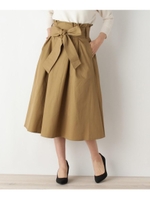【洗濯機洗いOK】オトナチノフレアサッシュスカート/タバコブラウン(054)