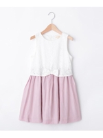 【入学式・卒業式】レースドッキングワンピース/ベビーピンク(071)