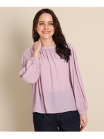 【美人百花4月号掲載】バックリボンギャザーブラウス/ライトパープル(081)