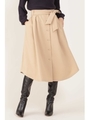 ◆［ウォッシャブル］フロントボタンスカート/ベージュ(040)