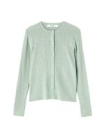 ◆［ウォッシャブル］リブニットツインカーディガン/ライトグリーン(130)