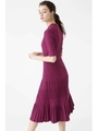 ◆《Endy ROBE》アガットポロ襟ニットワンピース/PURPLE(080)