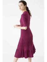 ◆《Endy ROBE》アガットポロ襟ニットワンピース/PURPLE(080)