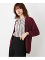 ◆【WEB限定サイズあり】ジョーゼットブラウス×カーディガンセット/ボルドー(064)