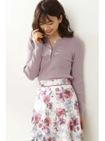 ◆キーネックリブニット/ラベンダー(080)