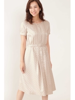 ◆スクエアジャカードワンピース/ベージュ(040)
