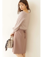 ◆バックレースアップタイトスカート/モカ1(051)