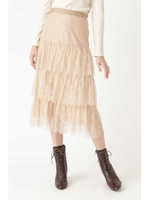 ◆レースティアードスカート/BEIGE(040)