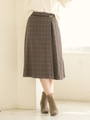 ≪洗濯機で洗える≫ウインドペンカルゼビット付き変形タックスカート/ブラウン
