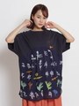 アーティストコラボ企画「山の衣」プリント＆刺しゅう×天竺チュニック/ネイビー