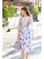 アクワレルフラワージャンパースカート/モカ1(051)