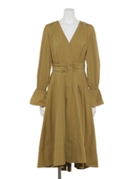 アシンメトリーシャツワンピース/YELLOW