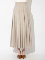 ウールブレンドプリーツスカート/ベージュ