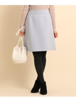 ウール混リバーシブルスカート/ライトブルー(091)